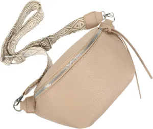 Fanny Pack Bag Shoulder Chest Messenger Bags Sling Backpacks Shoulder Sling Chain Strap Hobo Carry Compartments Pander Handbags Purse Luggage Travel Pouch Hand-woven Belt White Pu