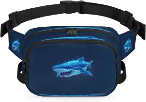 Fanny Pack for Women Men Unisex, Animal Shark Waist Packs Casual Crossbody Belt Bags with Adjustable Strap for Sports Running Hiking