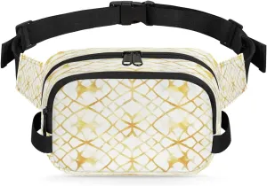 Fanny Pack for Women Men Unisex, Geometric Art Waist Packs Casual Crossbody Belt Bags with Adjustable Strap for Sports Running Hiking