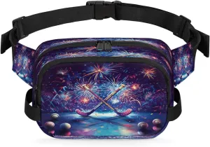 Fanny Pack for Women Men Unisex, Hockey Sports Waist Packs Casual Crossbody Belt Bags with Adjustable Strap for Sports Running Hiking