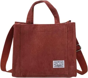 Fashion Bag Bag Handbag Corduroy Women's Casual Messenger Shoulder Canvas Bags over The Shoulder Bags (Brown, One Size)
