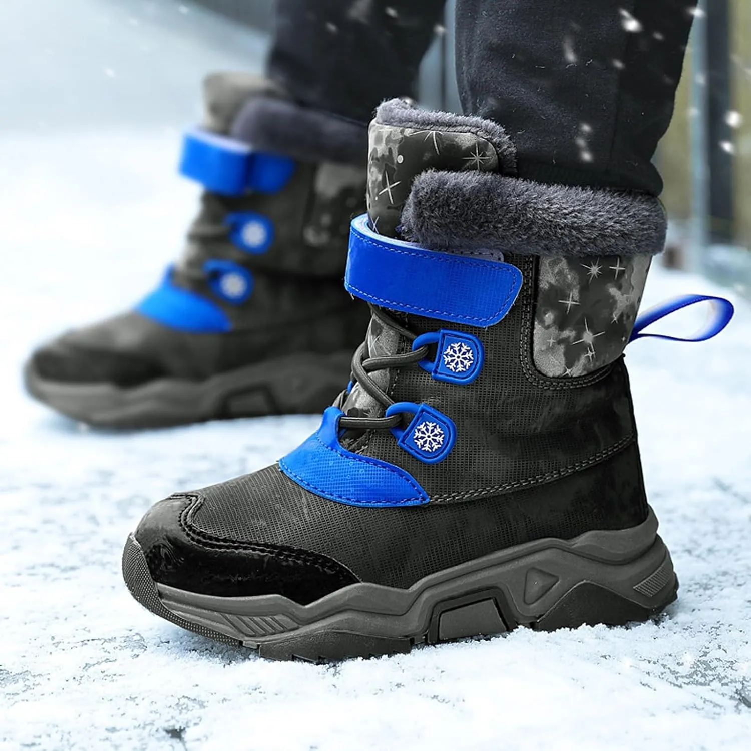 Fashion Big Kids Winter Water Proof Flat Keep Warm Snow Boots Comfortable Mid Boots Shoes Shoes Girls High Boots Size 6