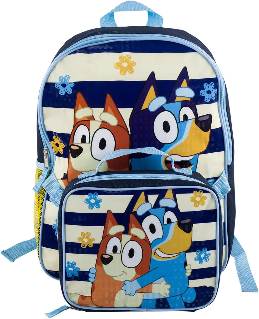 Fast Forward Bluey Backpack And Detachable Lunchbox - 15" - Bandit and Chilli - Adjustable Straps