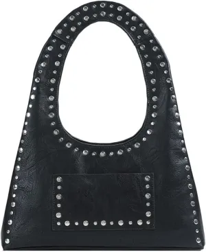 Faux Leather Designer Handbags Women Studded Purse Y2k Shoulder Bag 90s Hobo Bag Punk Streetwear