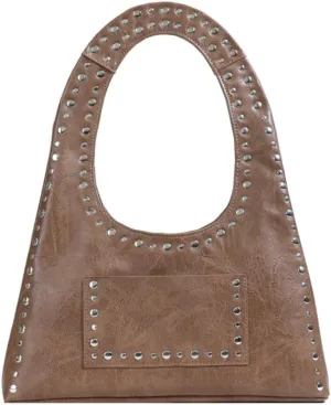 Faux Leather Designer Handbags Women Studded Purse Y2k Shoulder Bag 90s Hobo Bag Punk Streetwear