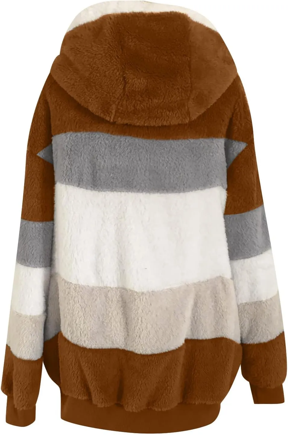 Firzero Women's Fuzzy Fleece Jacket Oversized Sherpa Fur Coat Long Sleeve Open Front Coats with Hood Fall Winter Outwear