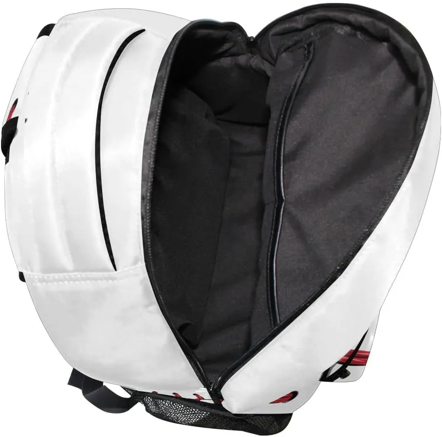 Fisyme Softball Baseball Ball White Backpack Laptop Bag Daypack Travel Hiking School Backpacks for Men Women Kids Girls Boys