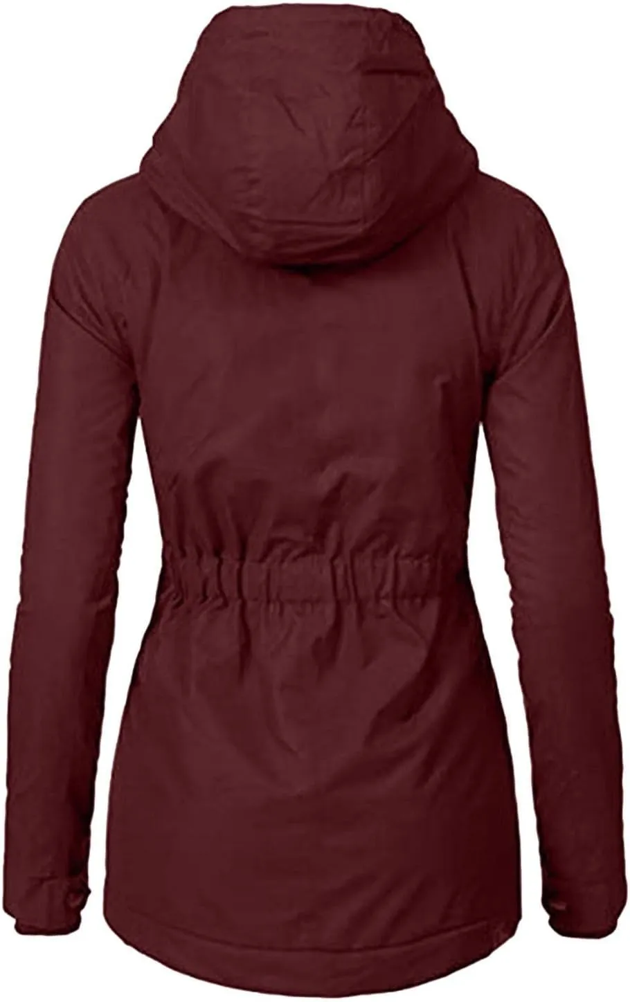 Fleece Coat for Women Long Sleeve Button Full Zip Up Plain Hooded Plush Jacket with Pocket Plus Size Trendy Autumn Winter