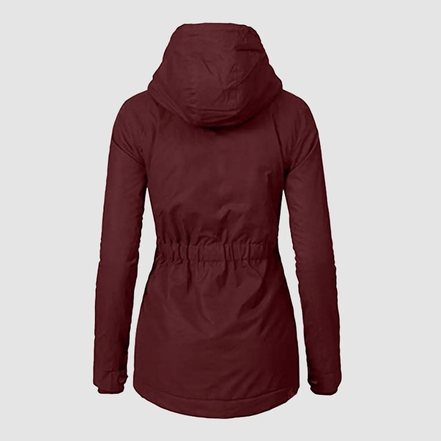 Fleece Coat for Women Long Sleeve Button Full Zip Up Plain Hooded Plush Jacket with Pocket Plus Size Trendy Autumn Winter