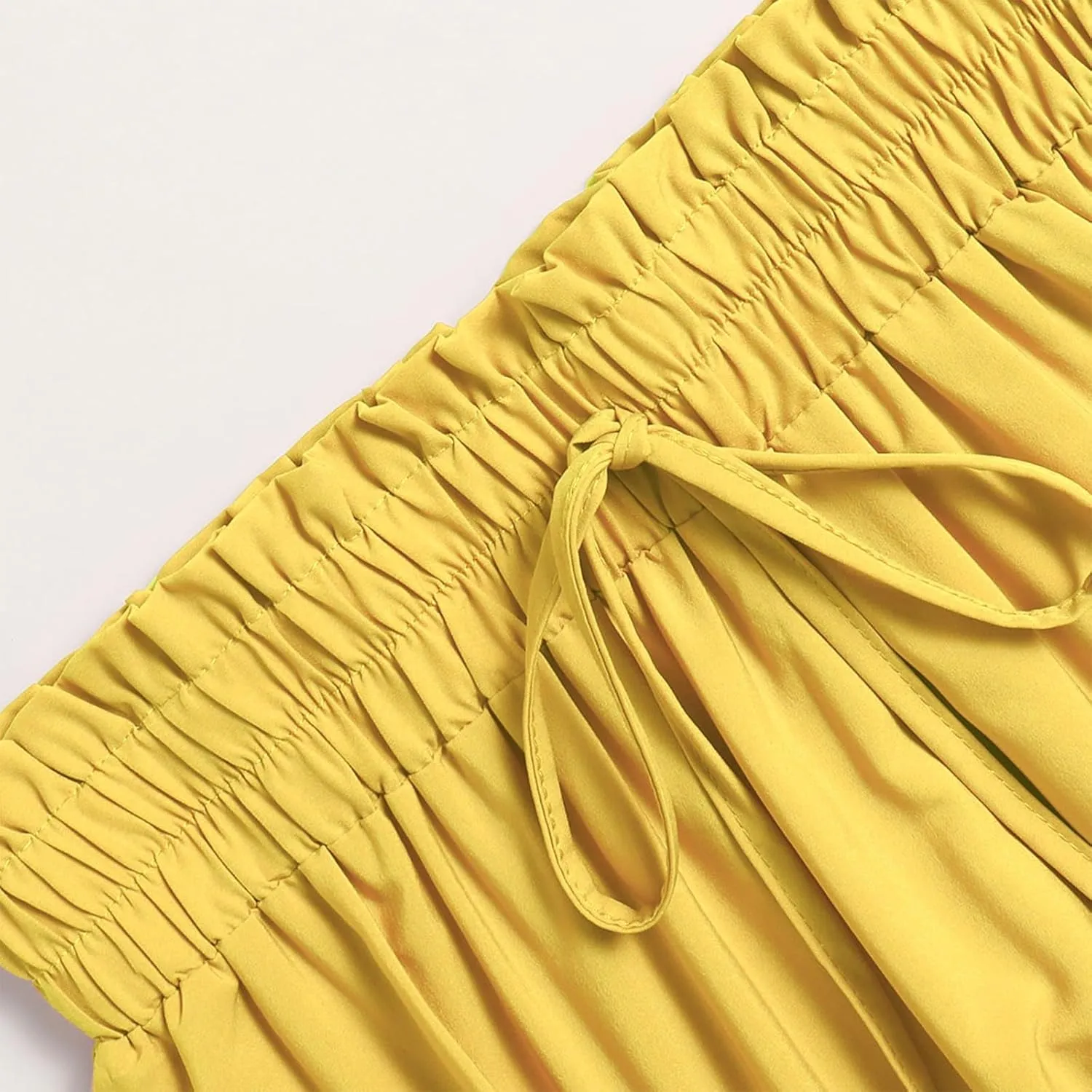 Floral Midi Skirts for Women Summer Flowy Tiered Skirt Drawstring Summer Knee Length A Line Skirts with Pockets