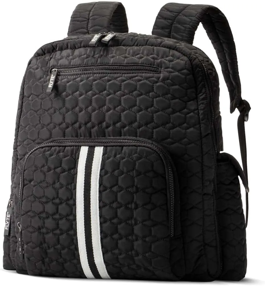 FLYTE Isabella Backpack | Gym & Travel Quilted Backpack | Black