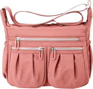 Foldie Crossbody Bags for Women Waterproof Nylon Crossbody Bags for Woman Trendy Clear Bag for Stadium Events(PK1)