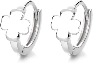 Four Leaf Clover Tragus Piercing Hoops Earrings for Women 925 Sterling Silver Tiny Huggie Hoops Flower Clover Dainty Cartilage Earrings