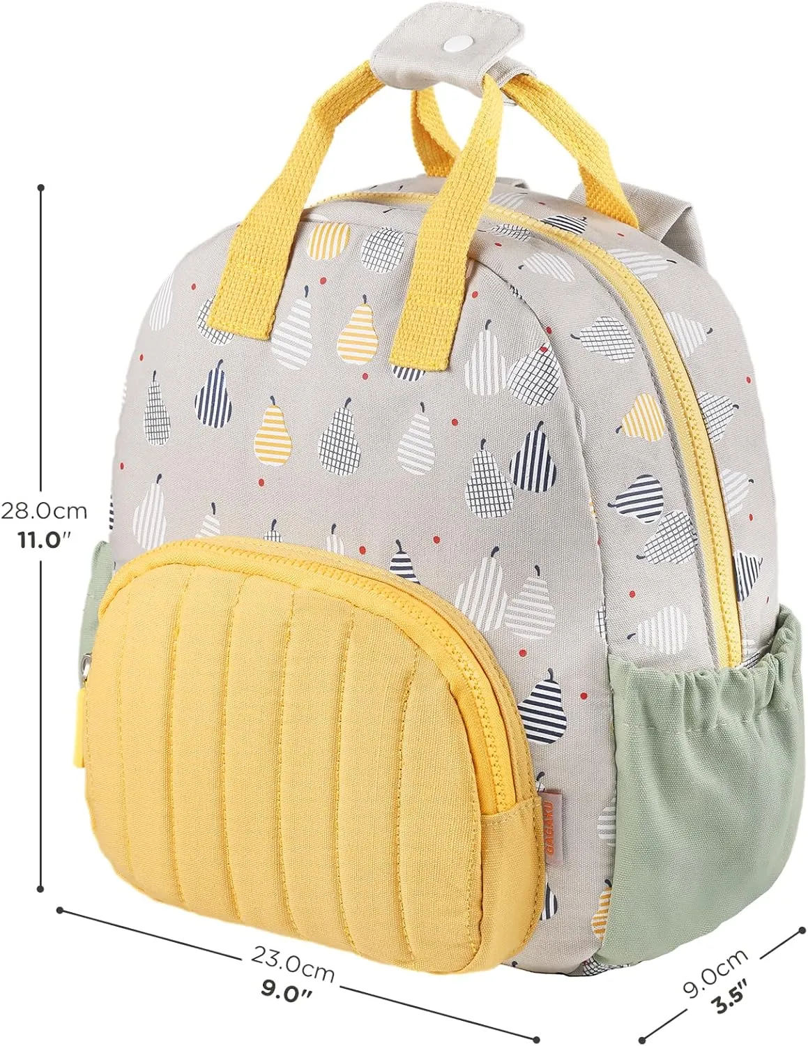 GAGAKU Toddler Backpack for Girls - Kids Backpacks 2-6 years old Cartoon Breathable Comfortable Preschool Mini Backpack for School Travel - Grey Pear