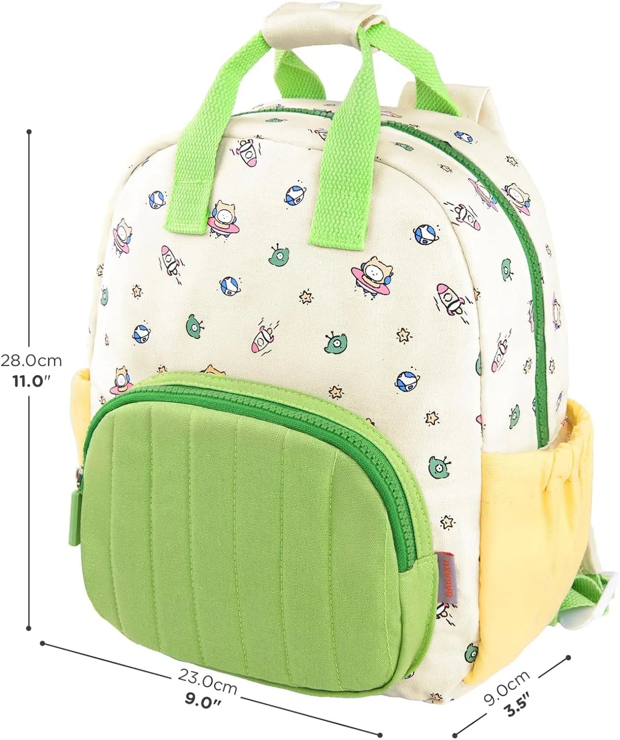 GAGAKU Toddler Backpack for Girls - Kids Mini Backpacks 2-6 years old Cartoon Breathable Comfortable Preschool Backpack for School Travel - Green Airship