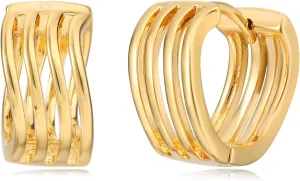 Gemini Fashion 18K Gold Sterling Silver Small Hoop Huggies Earrings for Women Ladies, Mother's Day, birthday gift, Christmas gift, Friendship Special Earrings