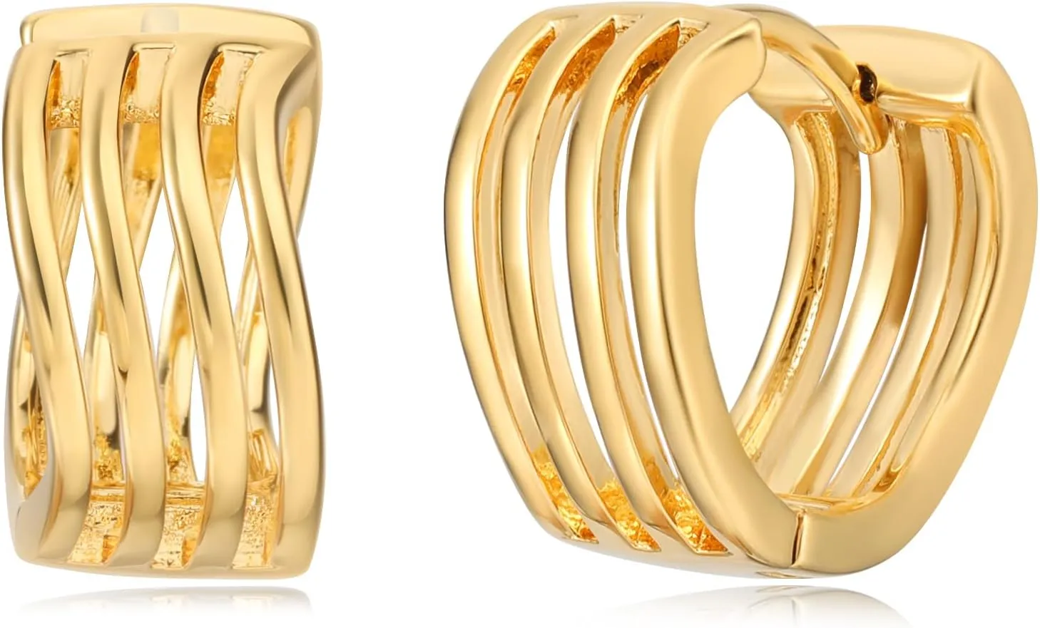 Gemini Fashion 18K Gold Sterling Silver Small Hoop Huggies Earrings for Women Ladies, Mother's Day, birthday gift, Christmas gift, Friendship Special Earrings