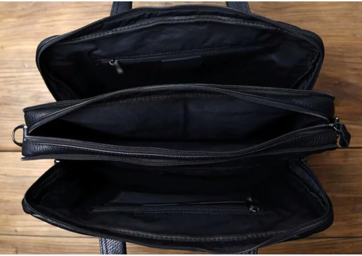 Genuine Leather Business Handbags Briefcases Mens Messenger Shoulder Bags Computers Bags Laptop Bags