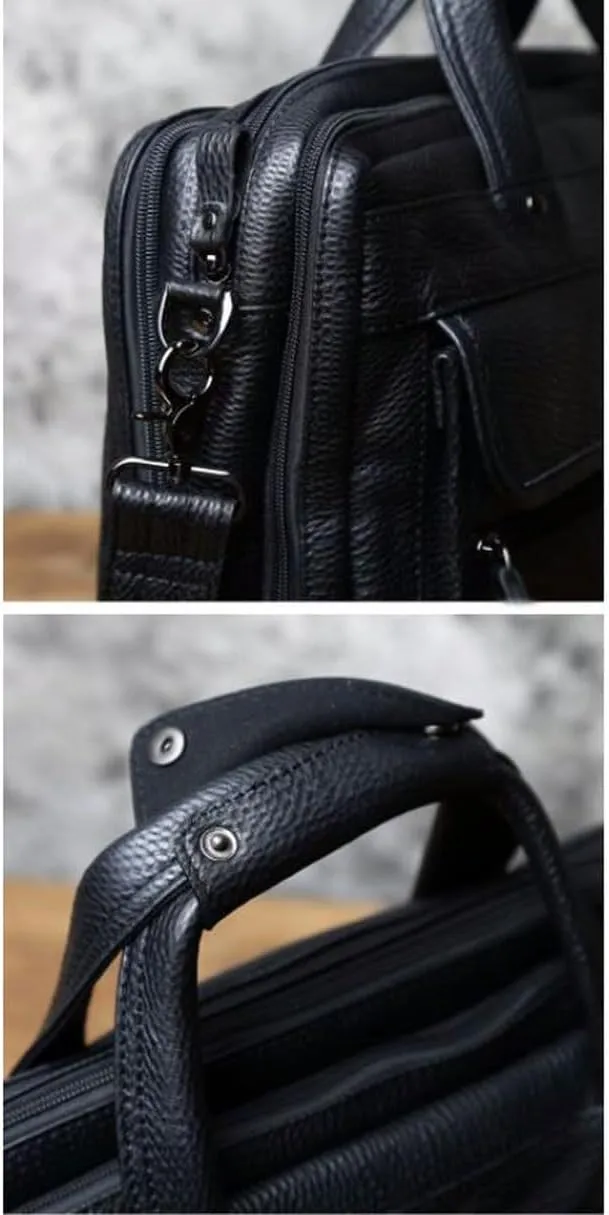Genuine Leather Business Handbags Briefcases Mens Messenger Shoulder Bags Computers Bags Laptop Bags