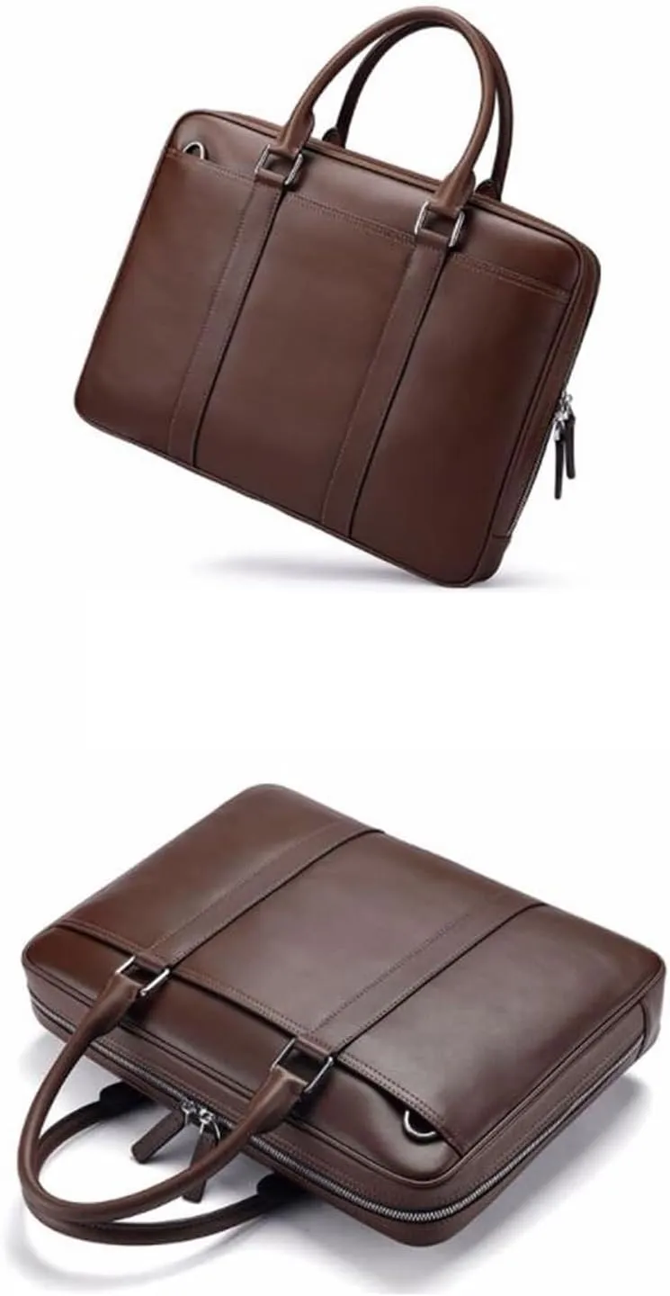 Genuine Leather Laptop Bags Business Briefcases Mens Messenger Shoulder Bags Crossbody Bags Handbags