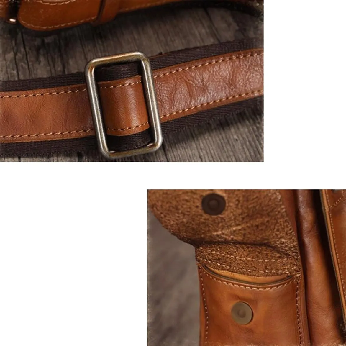 Genuine Leather Laptop Bags Mens Business Briefcases Messenger Shoulder Bags Crossbody Bags 14.2Inch