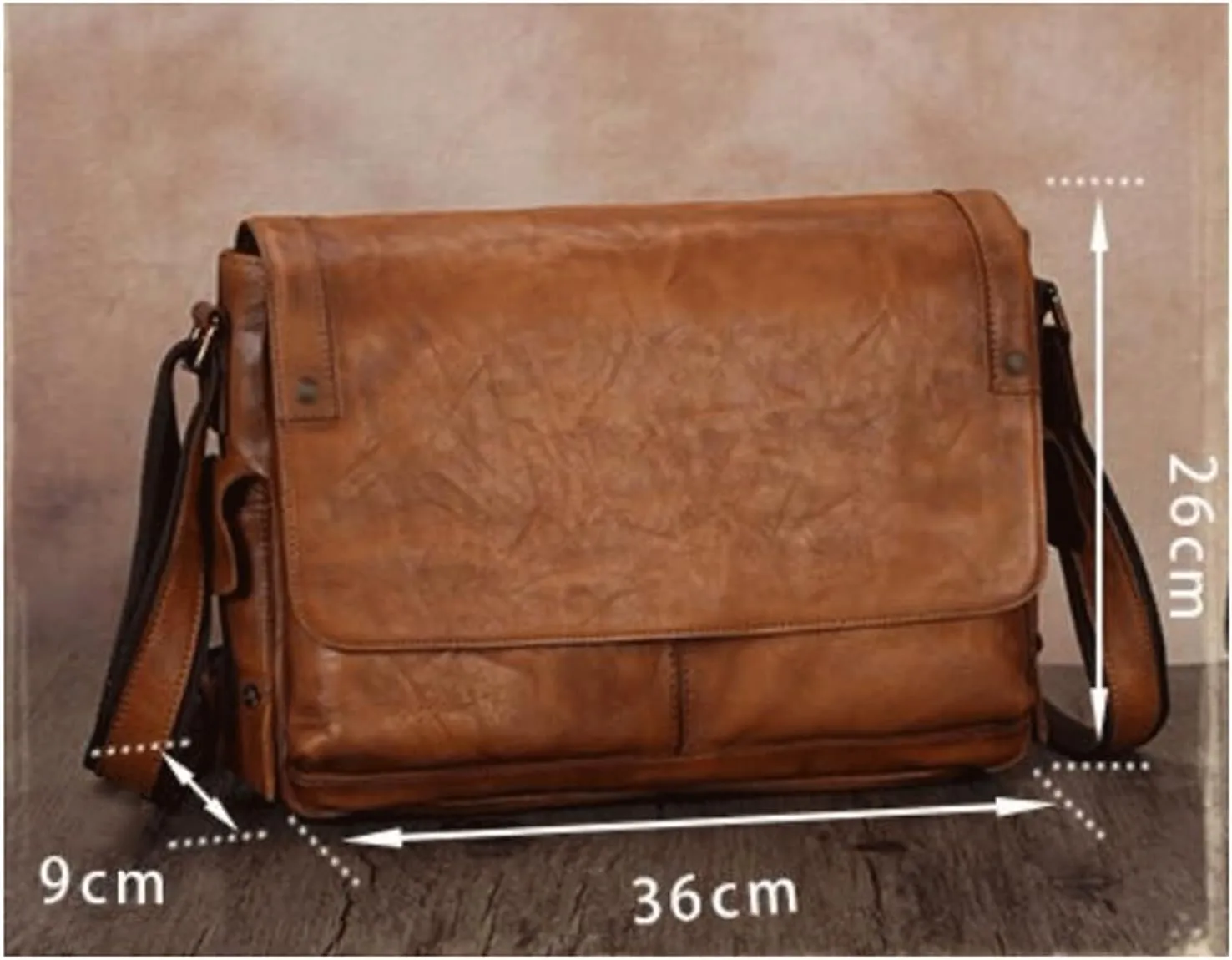 Genuine Leather Laptop Bags Mens Business Briefcases Messenger Shoulder Bags Crossbody Bags 14.2Inch