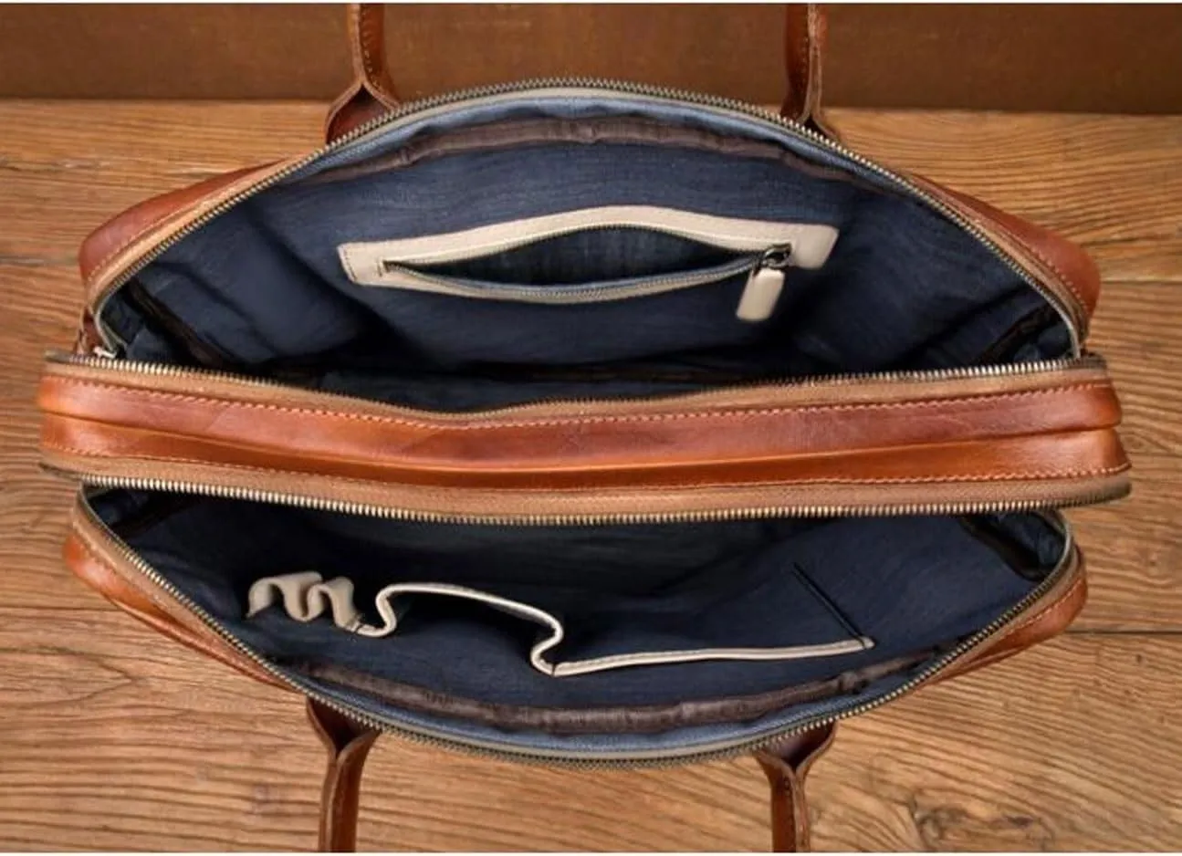 Genuine Leather Laptop Bags Mens Handbags Business Briefcases Crossbody Bags Travel Bags Messenger Shoulder Bags