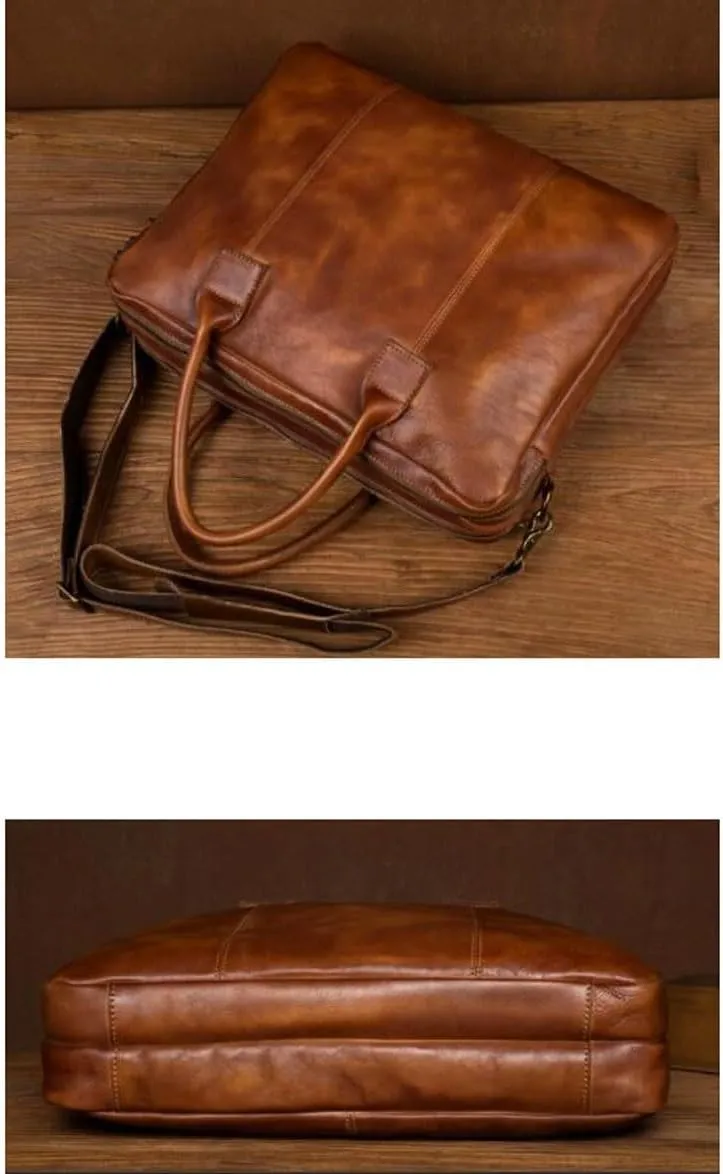 Genuine Leather Laptop Bags Mens Handbags Business Briefcases Crossbody Bags Travel Bags Messenger Shoulder Bags