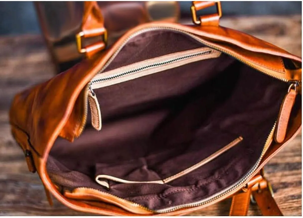 Genuine Leather Laptop Bags Mens Handbags Messenger Shoulder Bags Business Briefcases Crossbody Bags 13.8Inch