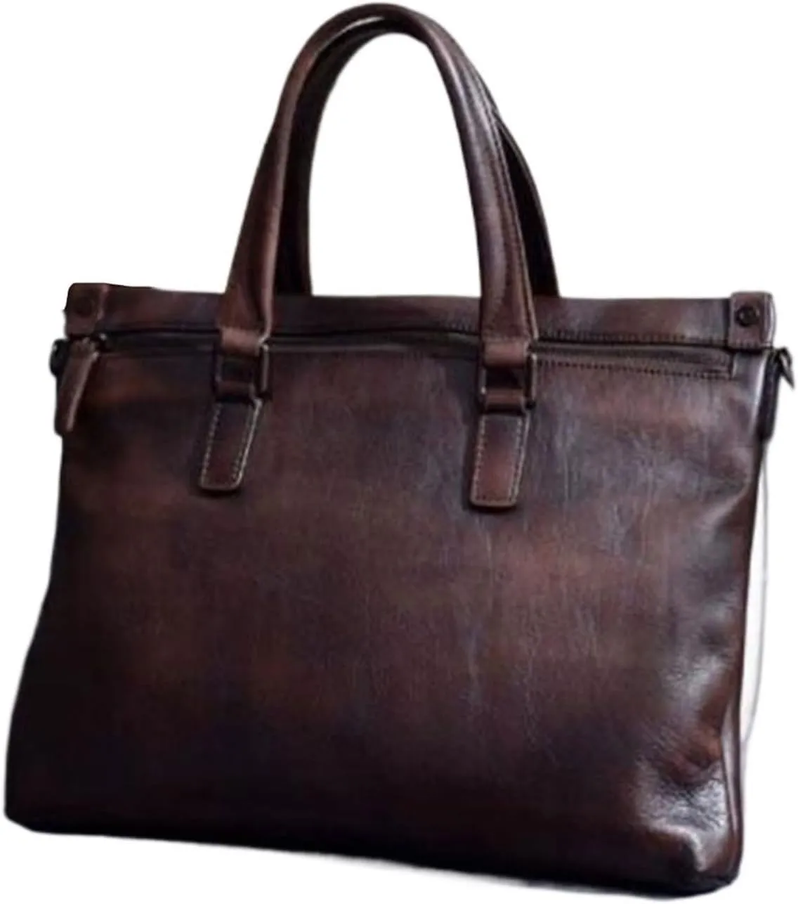 Genuine Leather Laptop Bags Mens Handbags Messenger Shoulder Bags Business Briefcases Crossbody Bags 13.8Inch