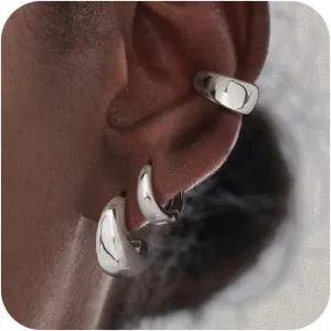 Gold Earring Set - Women's Trendy Gold Hoop & Clip-on Earrings
