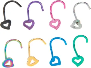 Gold Nose Studs Nose Rings Studs Gold Women Nose Rings Heart Shape Design