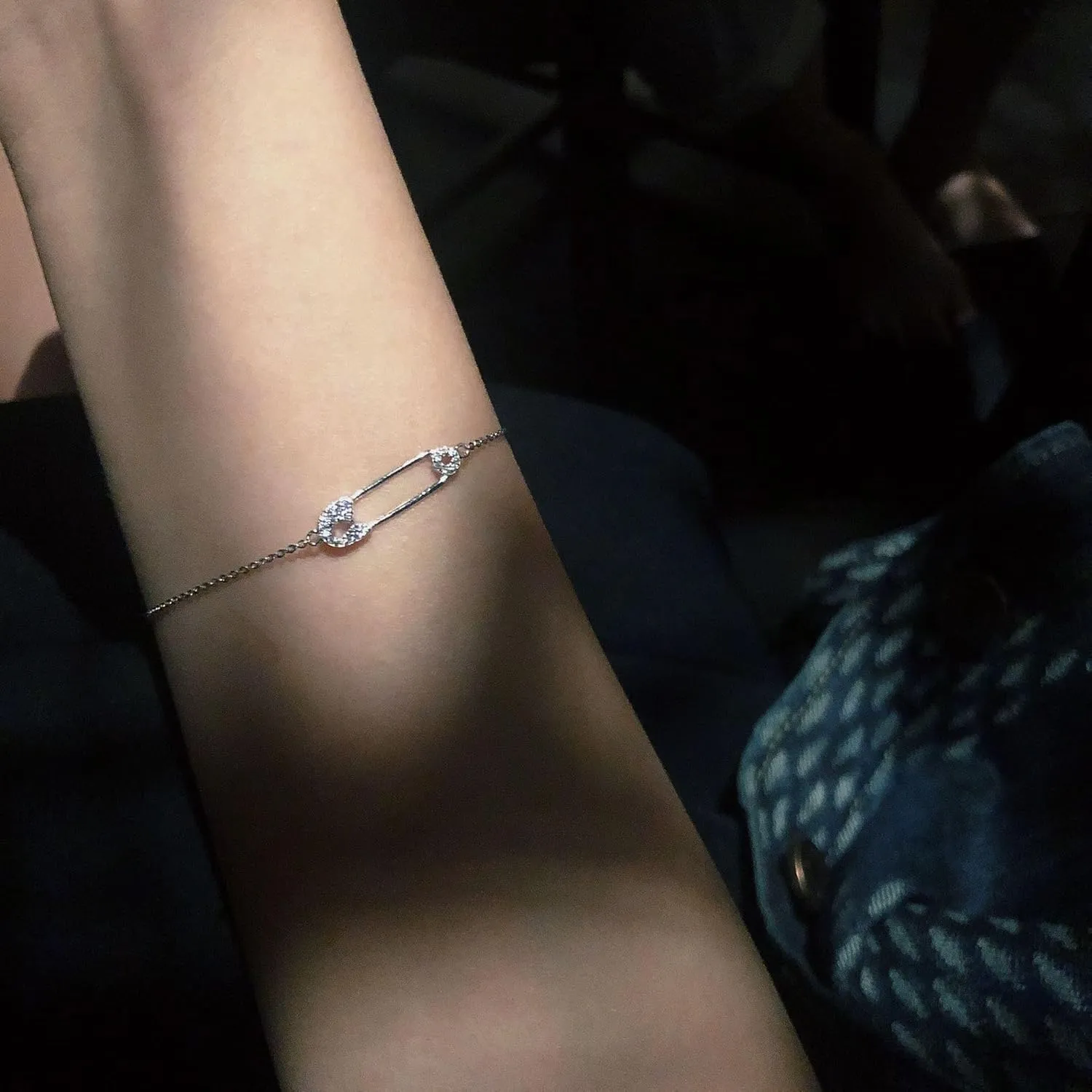 Gold Safety Pin Bracelet - Mental Health Link Bracelet for Women