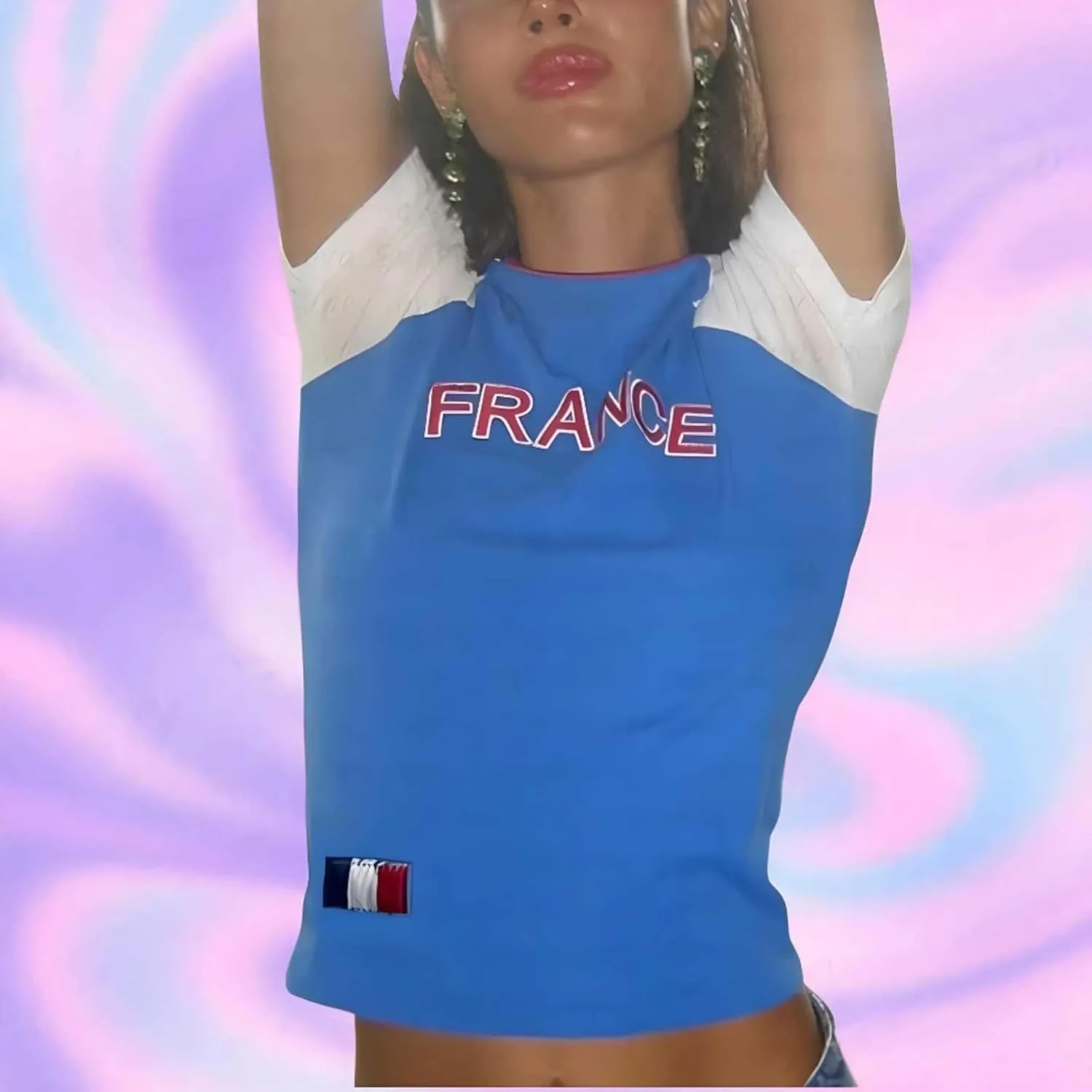 Graphic Tees for Women Vintage Y2k Tops for Women Baby Tee Y2k Shirt 90s Brazil Crop Top Country Crop Top