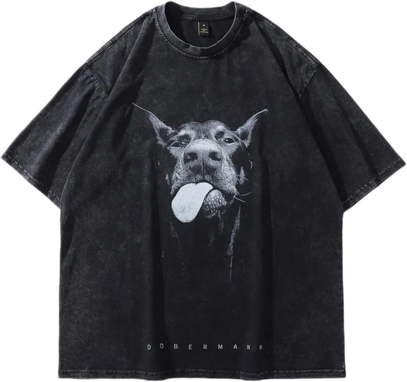 Graphic Tees Men Y2k Cute Oversized T Shirts Streetwear Dog Print Casual Tee Summer Loose Harajuku Tops