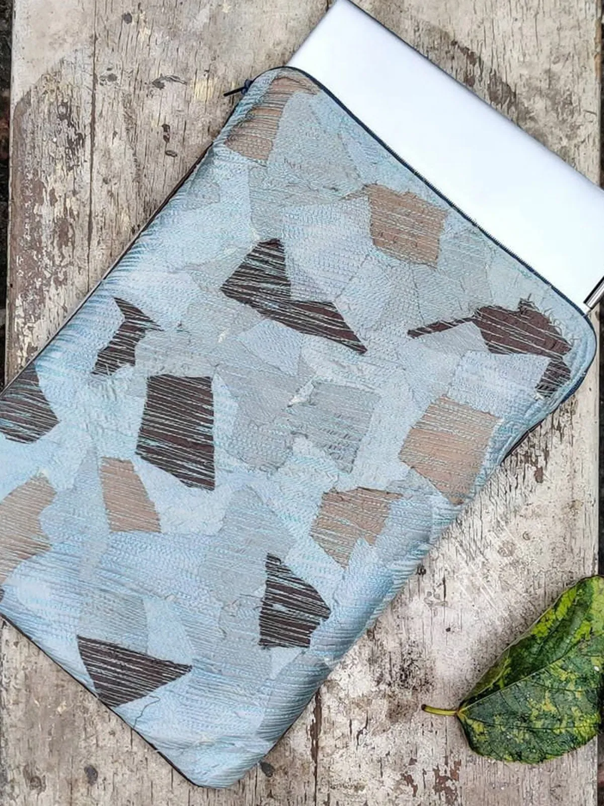 Grey Upcycled Laptop Sleeve