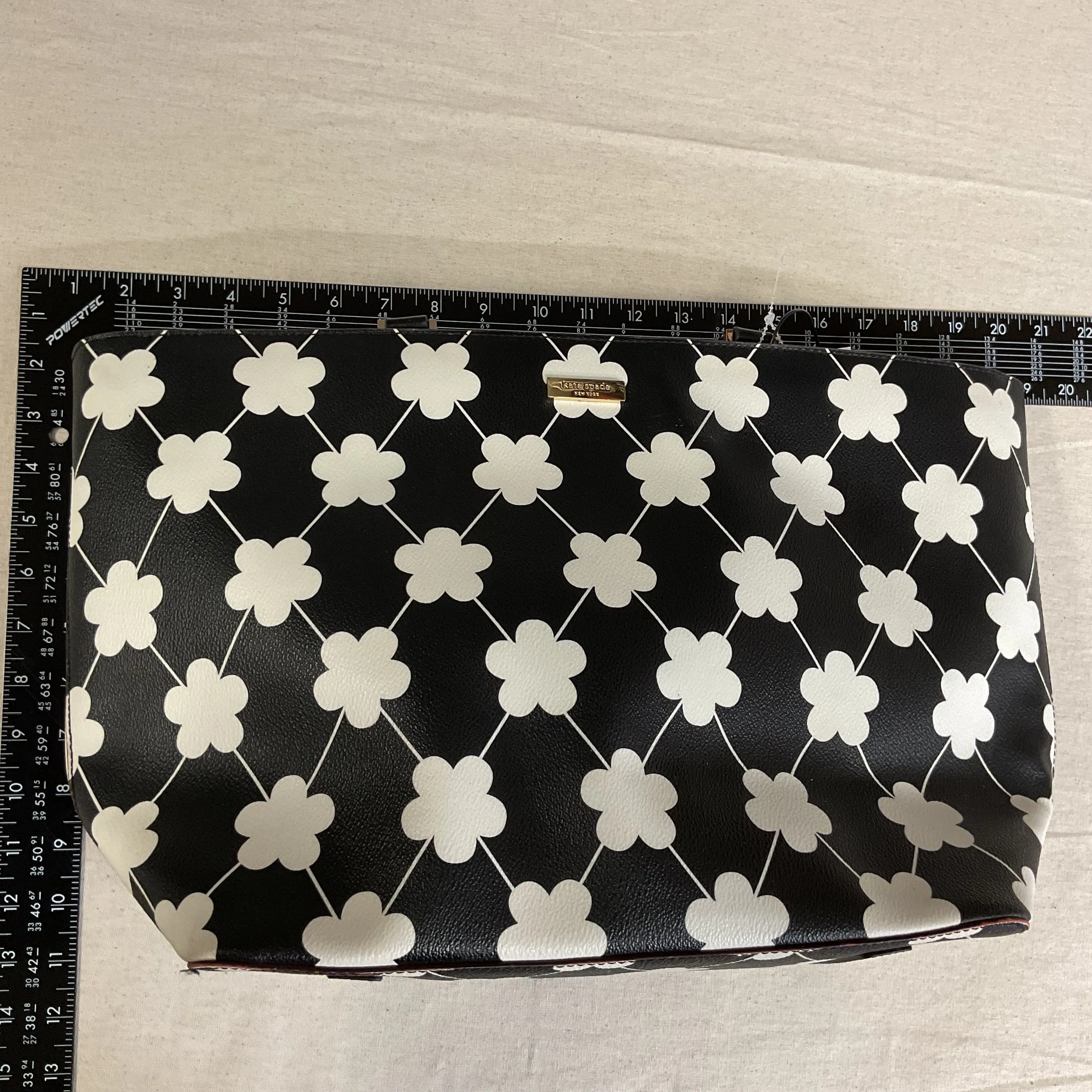Handbag Designer By Kate Spade In Black & White, Size:Large