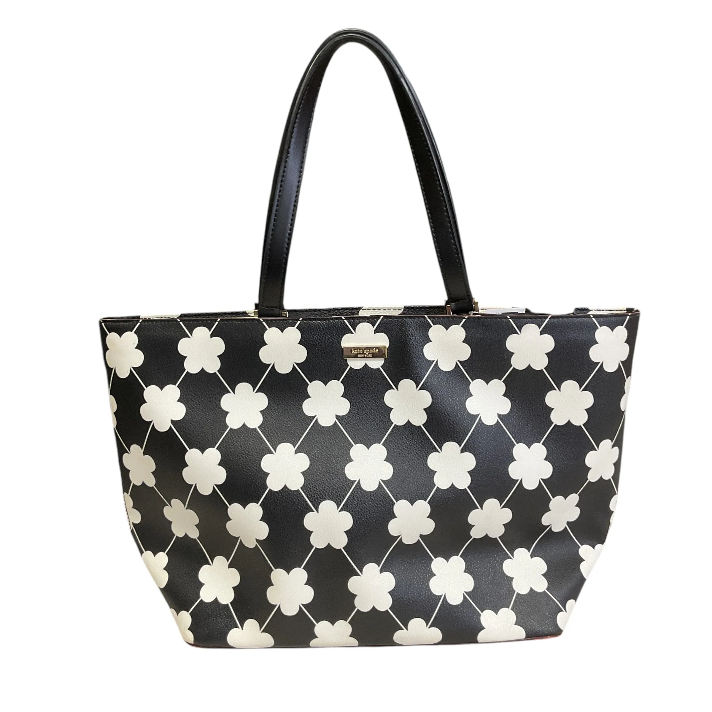 Handbag Designer By Kate Spade In Black & White, Size:Large