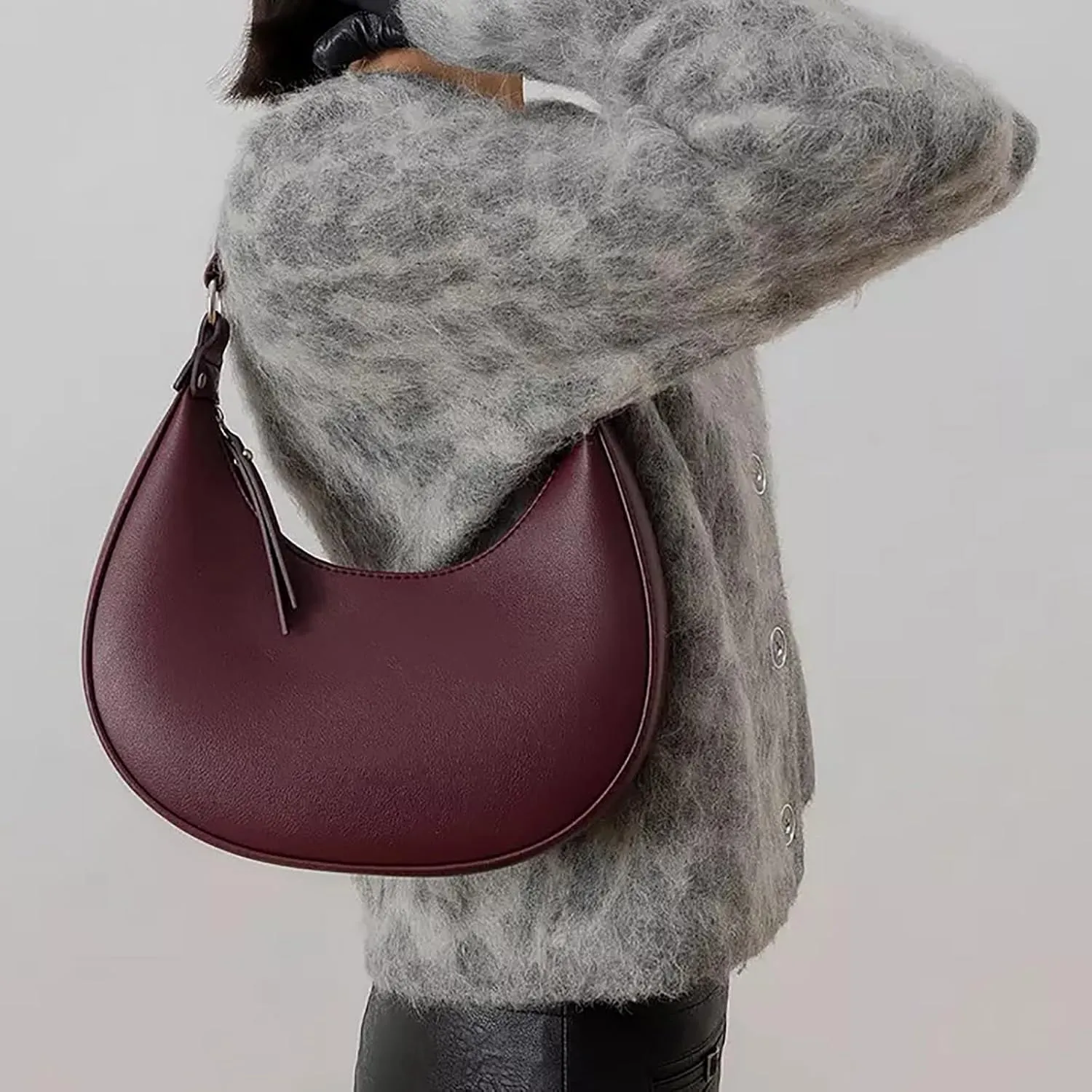 Handbags for Womens Crescent Shoulder Bags Satchel Roomy Fashion Mini Clutch Purse Zipper Cute Hobo Tote Bags