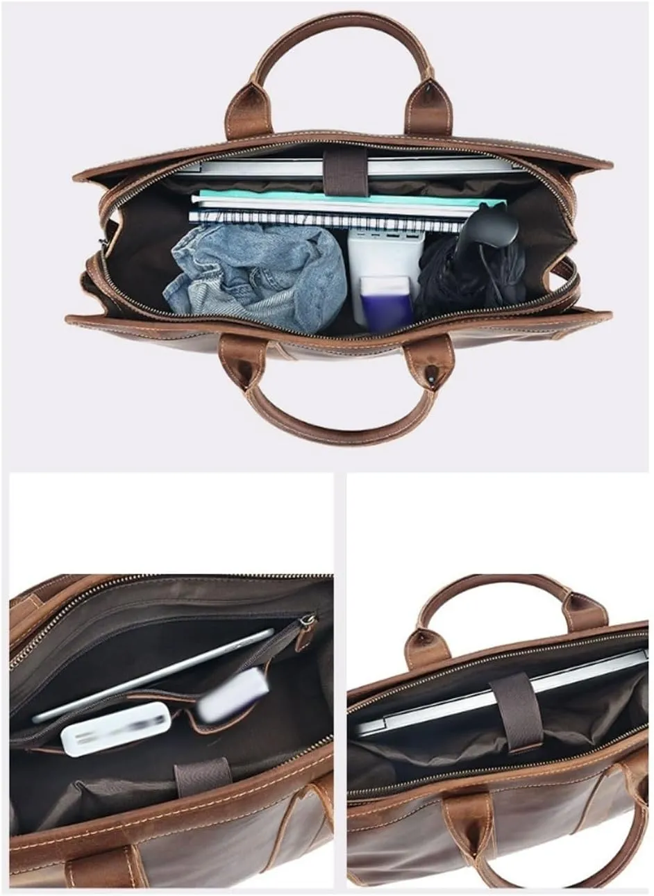 Handbags Messenger Bags Briefcases Casual Daypacks Men's Genuine Leather Shoulder Bags Laptop Bags Carrying Cases