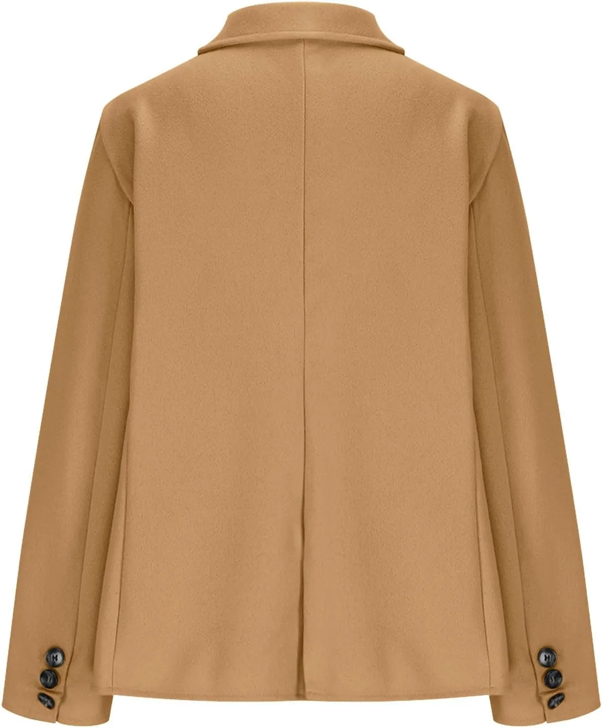 HGps8w Women's Notched Lapel Wool Coats Elegant Open Front Winter Wool Blend Blazer Jacket Trench Overcoat with Pockets
