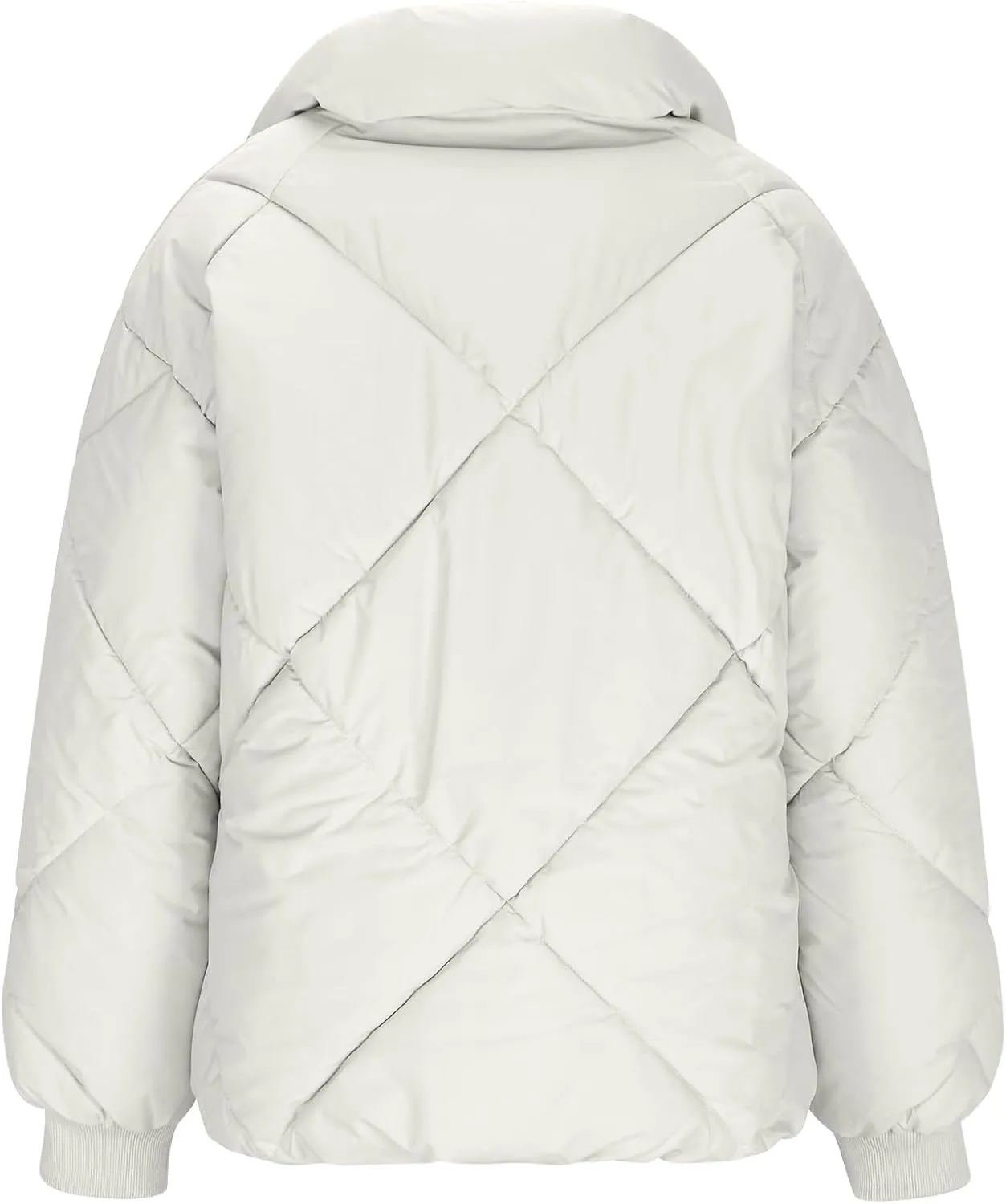 HGps8w Women's Winter Padded Down Coats, Stand Collar Zip Up Warm Outerwear Puffer Quilted Jackets with Pockets
