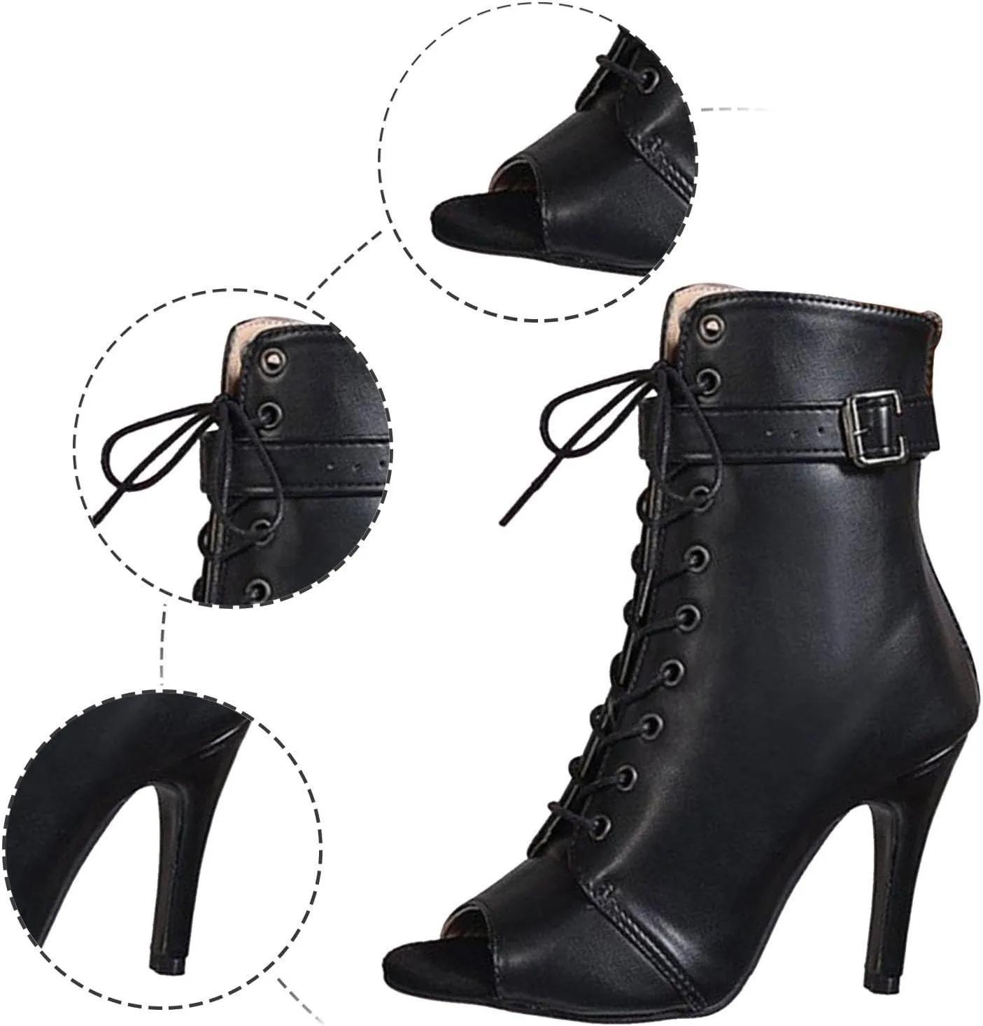 High for Women Strappy Heels Classic Dress Open Toe Summer Booties Breathable Mesh Sandals