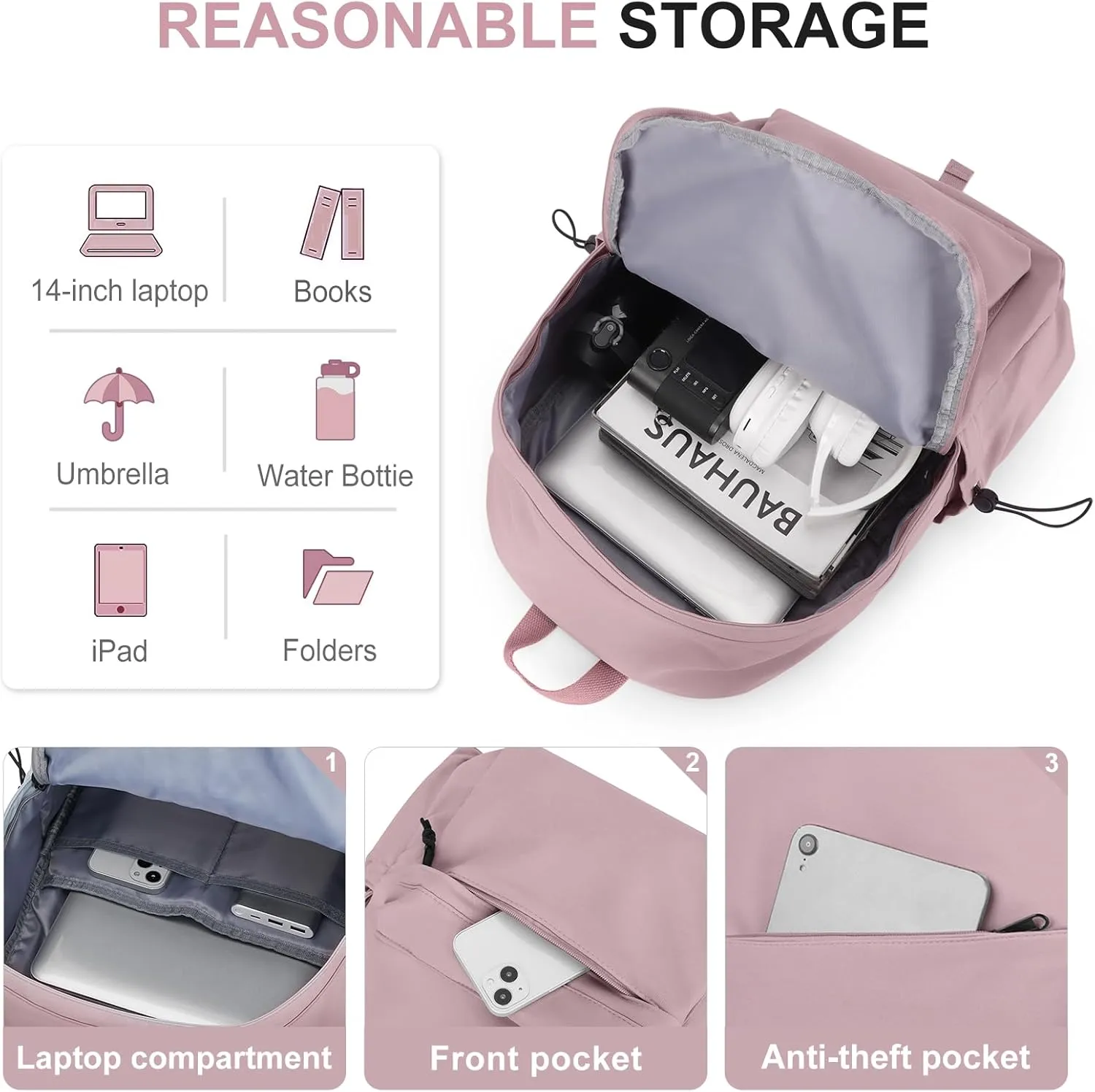High School Bags Casual Daypack For Men Women Lightweight College Bookbag Waterproof Purple School Backpacks For Girls Boys Travel Laptop bag