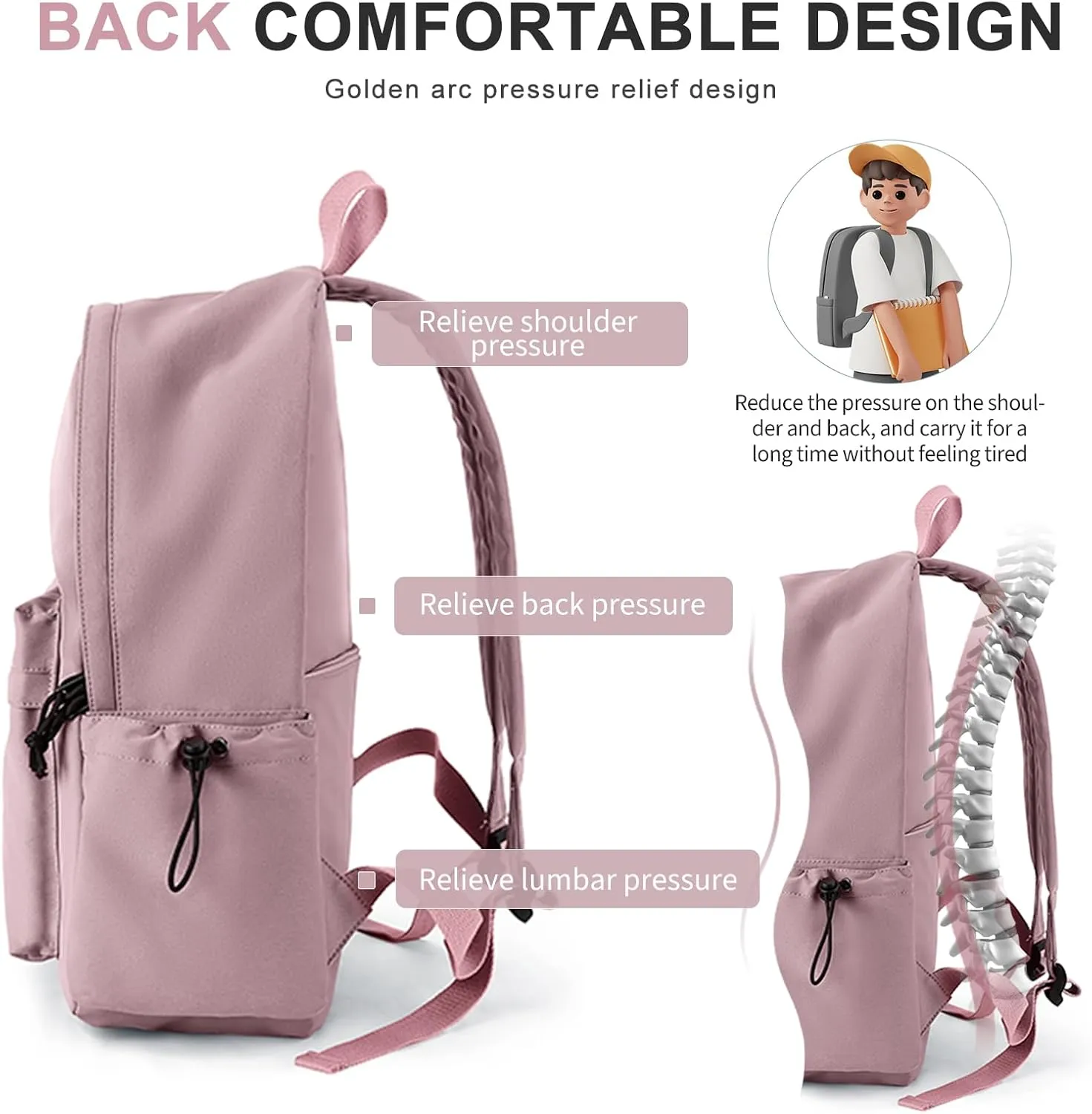 High School Bags Casual Daypack For Men Women Lightweight College Bookbag Waterproof Purple School Backpacks For Girls Boys Travel Laptop bag