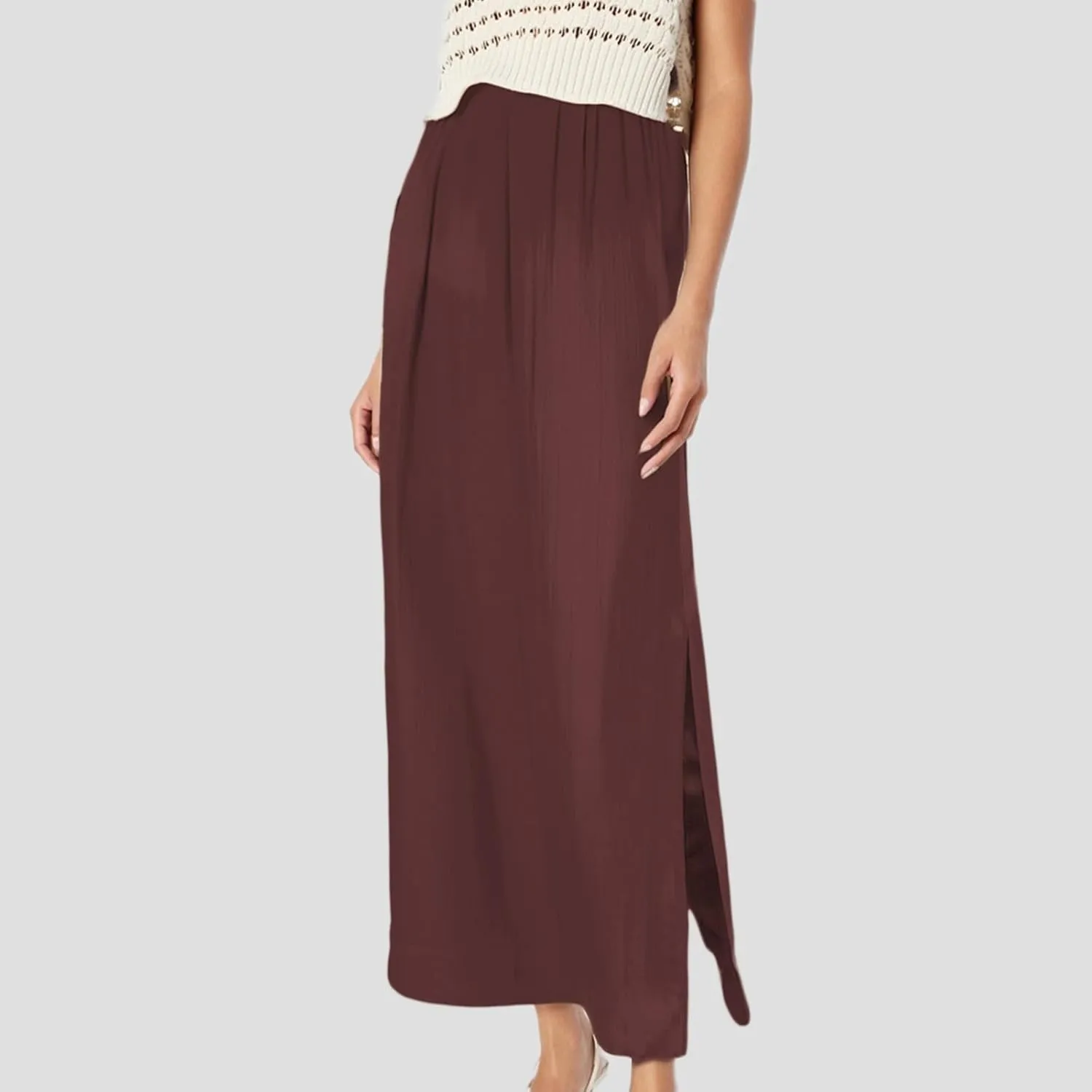 High Waisted Linen Skirts for Women Side Split Trendy Summer Casual Long Skirt Boho A Line Maxi Skorts 2025