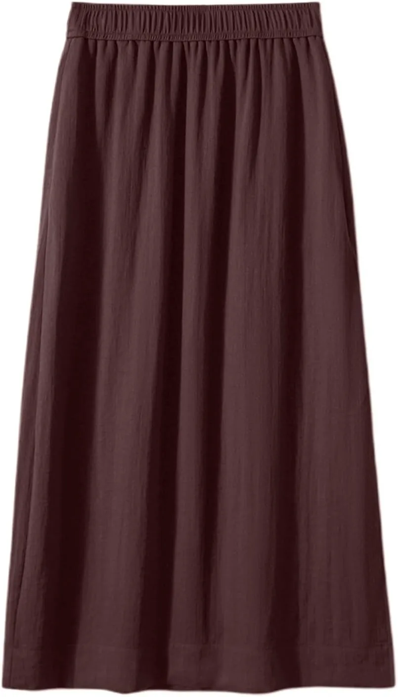 High Waisted Linen Skirts for Women Side Split Trendy Summer Casual Long Skirt Boho A Line Maxi Skorts 2025