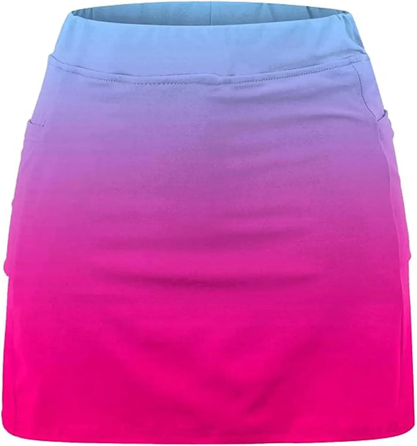 High Waisted Skorts for Women Gradient Stretchy Tennis Shirt Lightweight Casual Comfortable Shirts Skirts with Pockets
