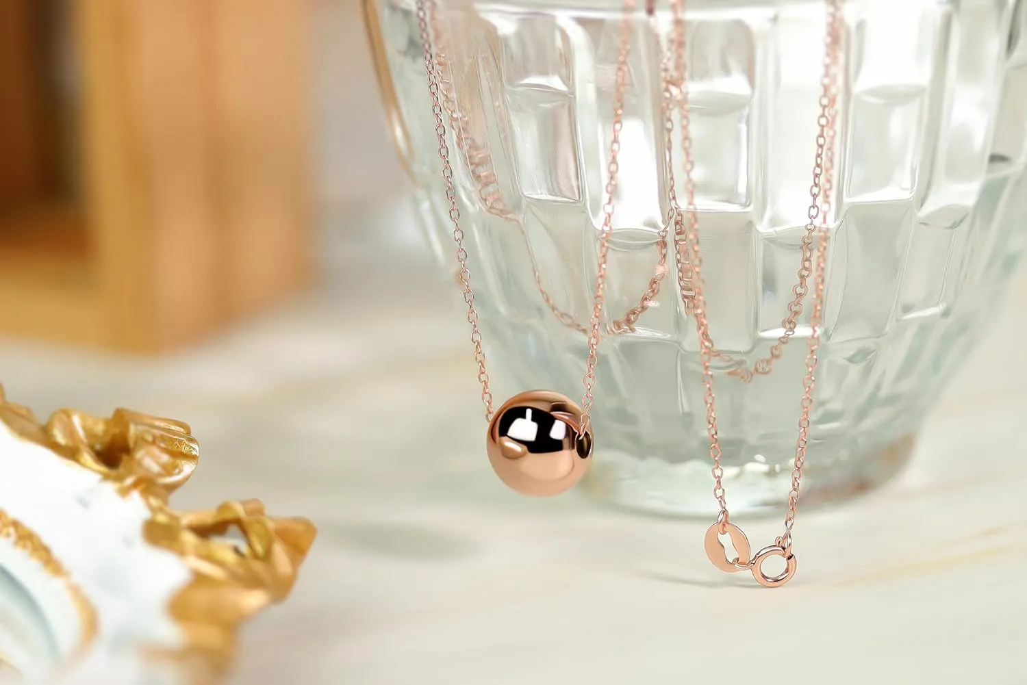 Hoops & Loops 925 Sterling Silver 10mm Polished Ball Bead Necklace for Women, Men | Silver, Black, Yellow Gold & Rose Gold