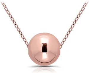 Hoops & Loops 925 Sterling Silver 10mm Polished Ball Bead Necklace for Women, Men | Silver, Black, Yellow Gold & Rose Gold